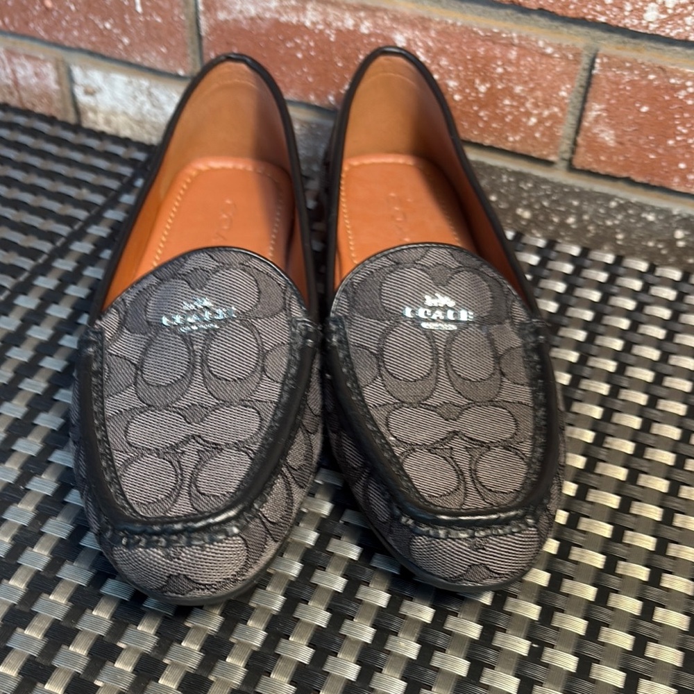 Coach Signature C Black and Gray Loafers